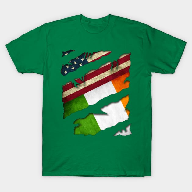 State Patty's Day Shirt - American Flag Irish Flag T-Shirt by sheepmerch